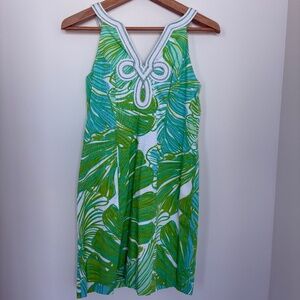 Lilly Pulitzer NWT Tessa Shift Dress in Green Sheen Fronds Place, Size 00.